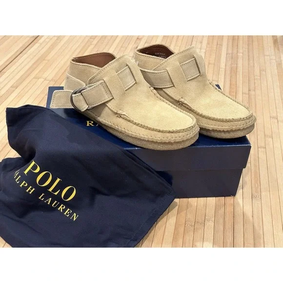 Polo Ralph Lauren NEW Men’s Suede Myles Chukka Loafer 8.5 D Leather NWB W/Bags